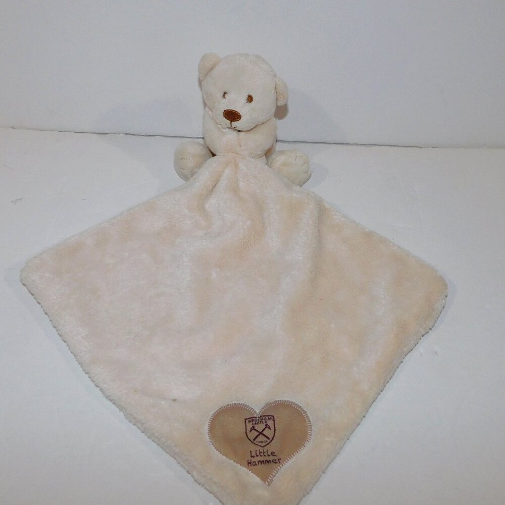 West Ham United FC Footballl Soccer Cream Bear Security Blanket Little Hammer